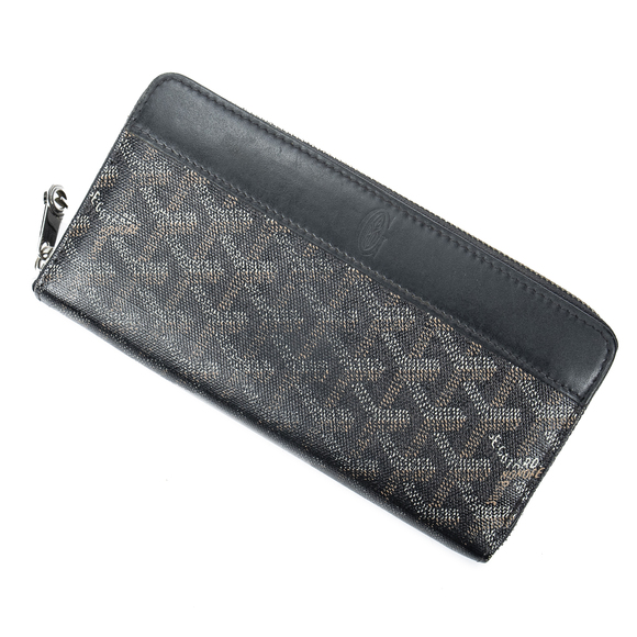 Goyard Zip Around Wallet   in Black Goyardine Coated Canvas - Picture 1 of 3